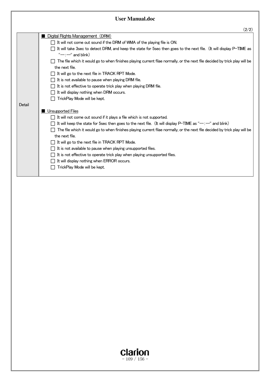 Clarion PF-3380I-A user manual （2/2） 