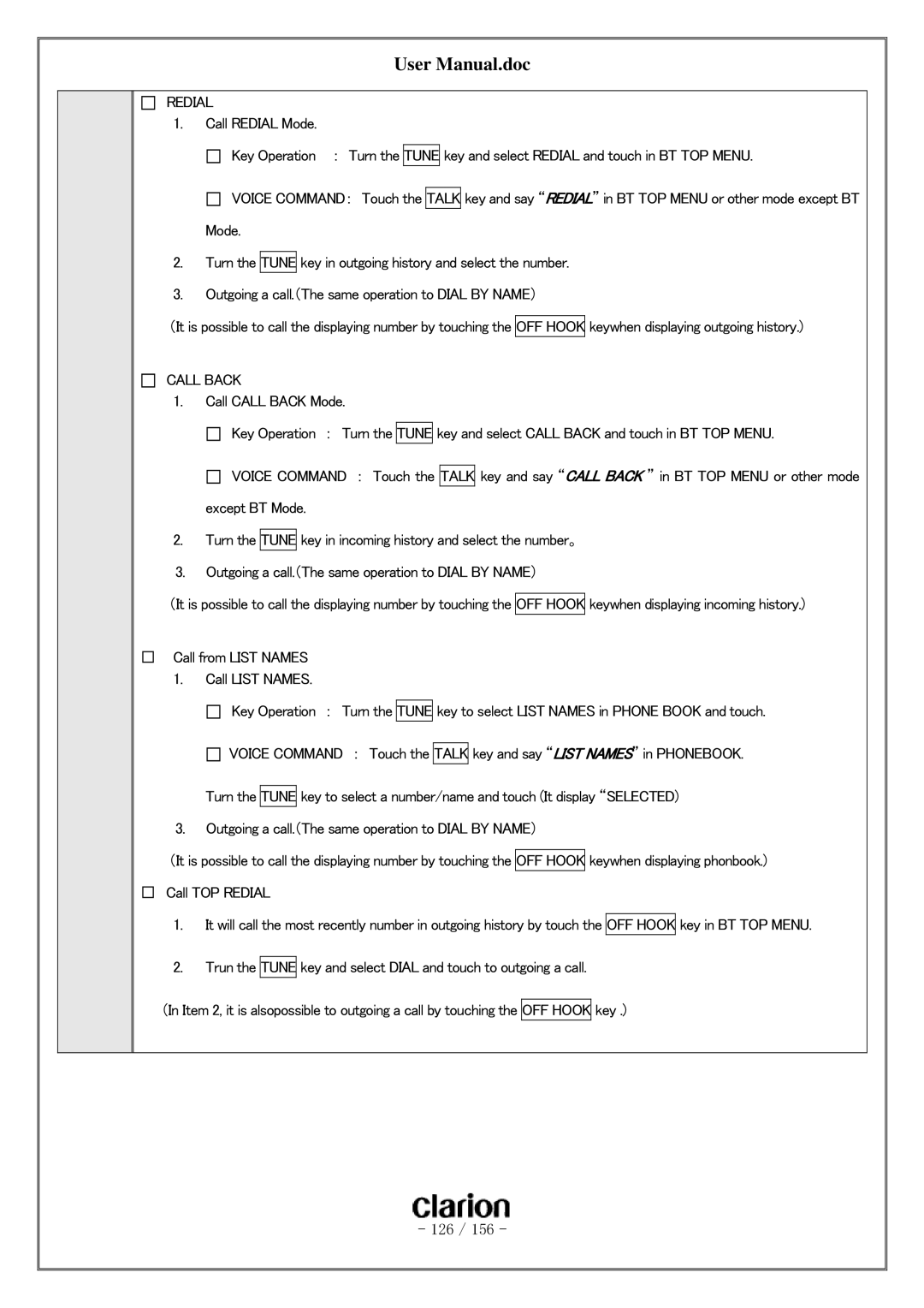 Clarion PF-3380I-A user manual 126 