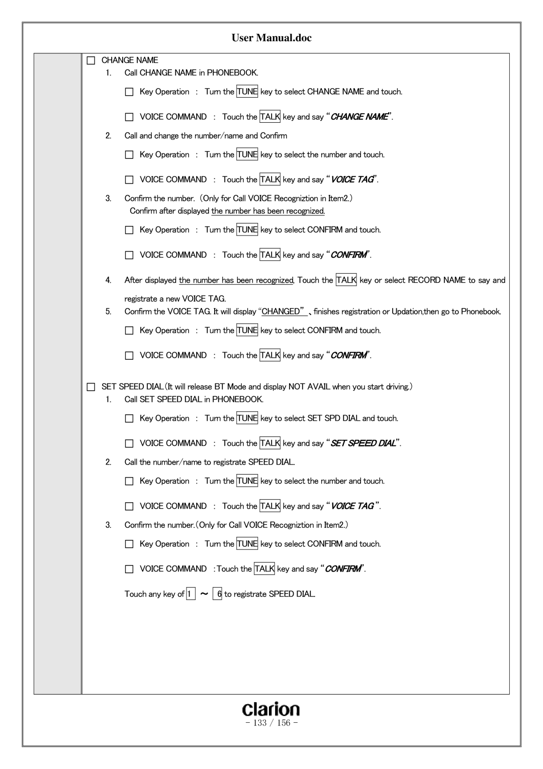 Clarion PF-3380I-A user manual 133 