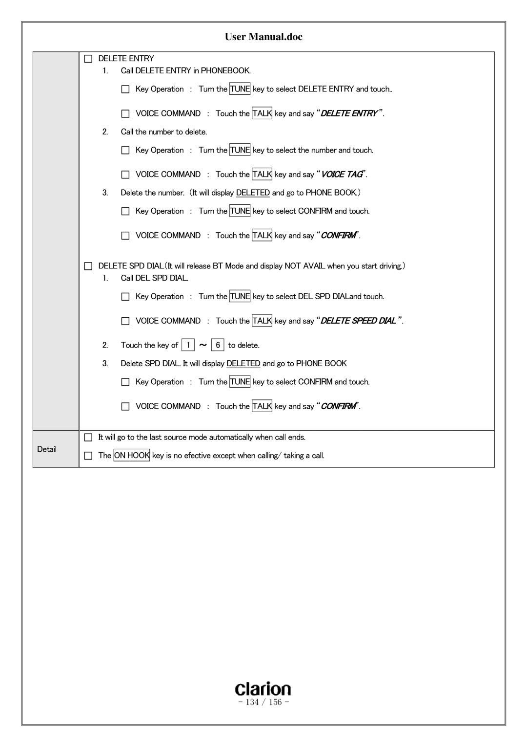 Clarion PF-3380I-A user manual 134 