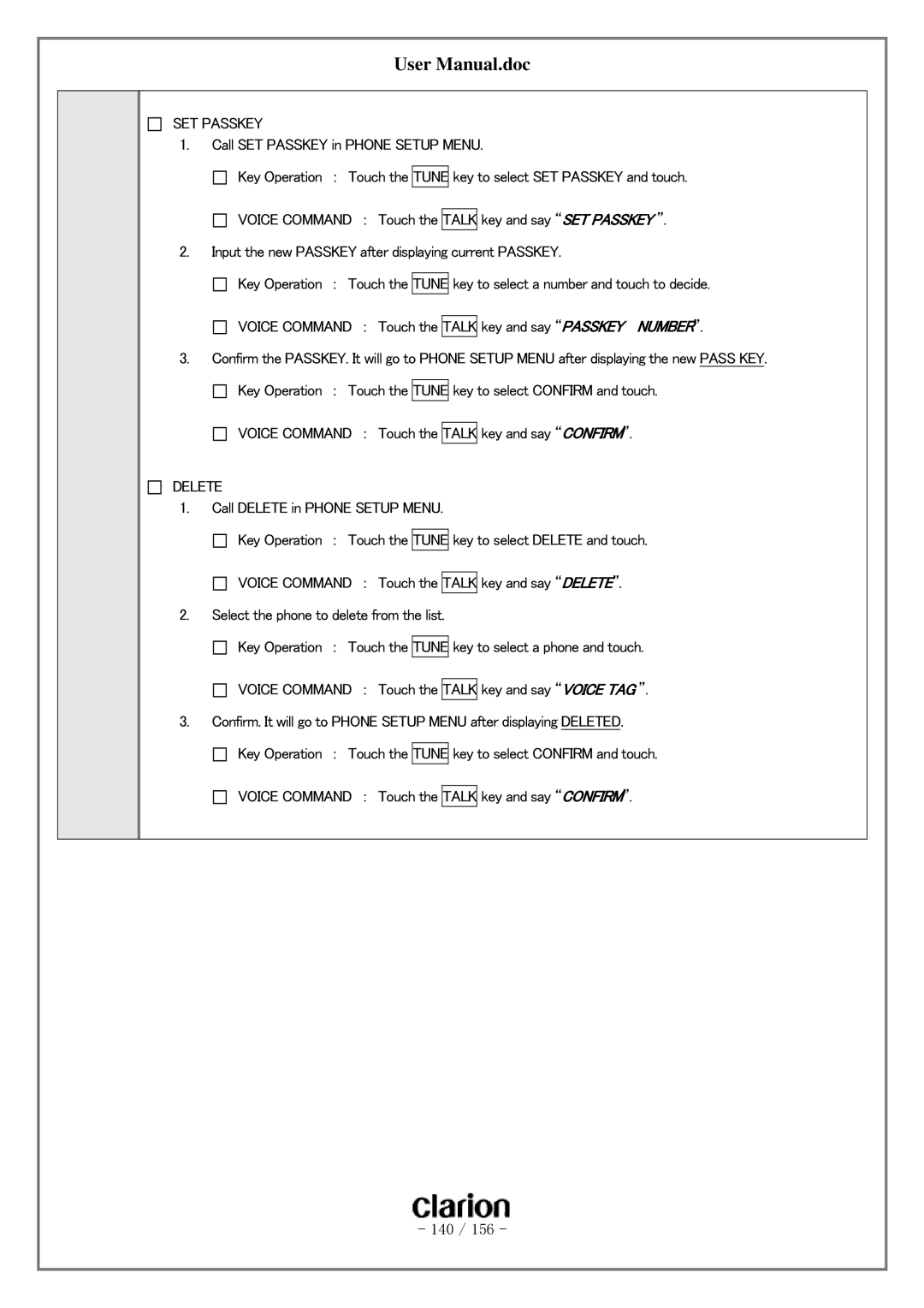 Clarion PF-3380I-A user manual 140 