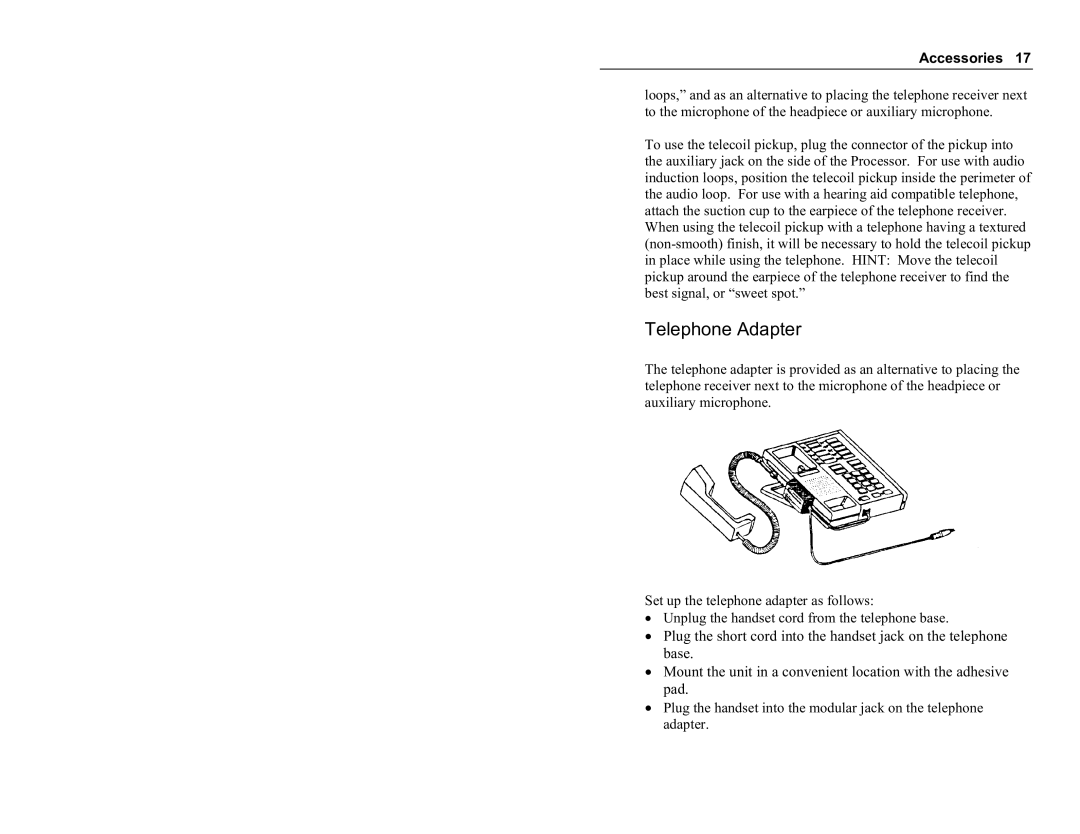 Clarion Platinum Sound Processor manual Telephone Adapter 