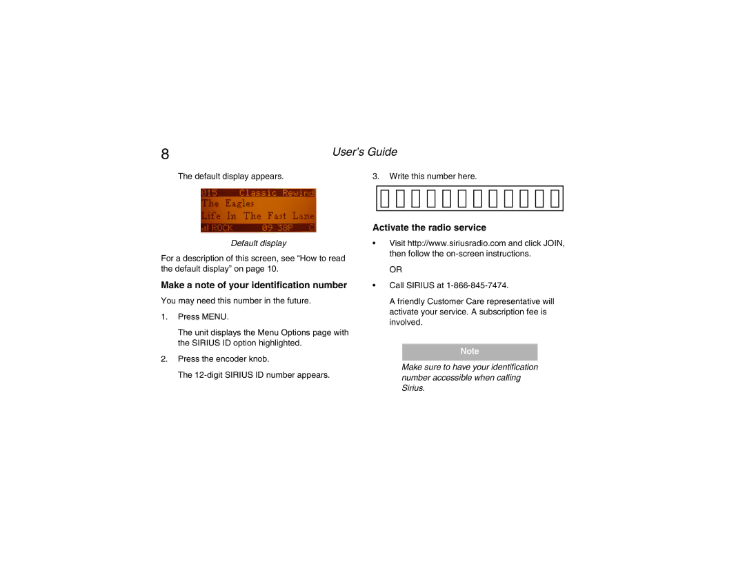 Clarion Plug and Play Receiver manual Activate the radio service 