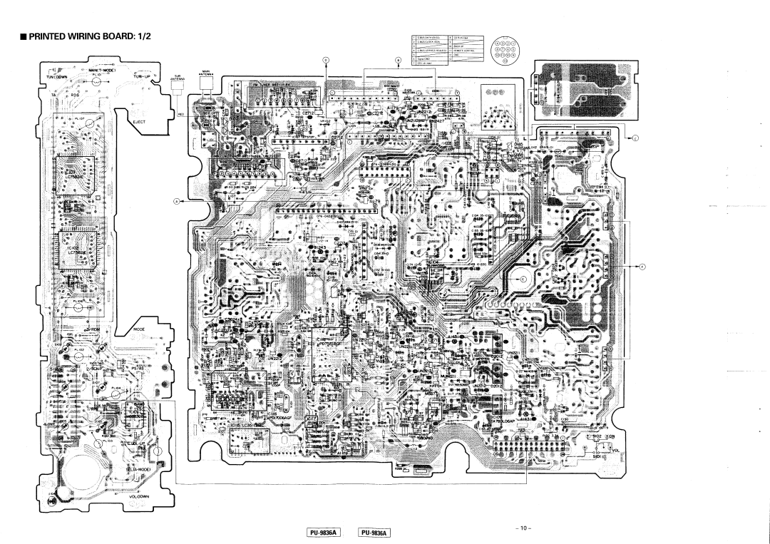 Clarion PU-9836A service manual Printed Wiring Board 1/2 