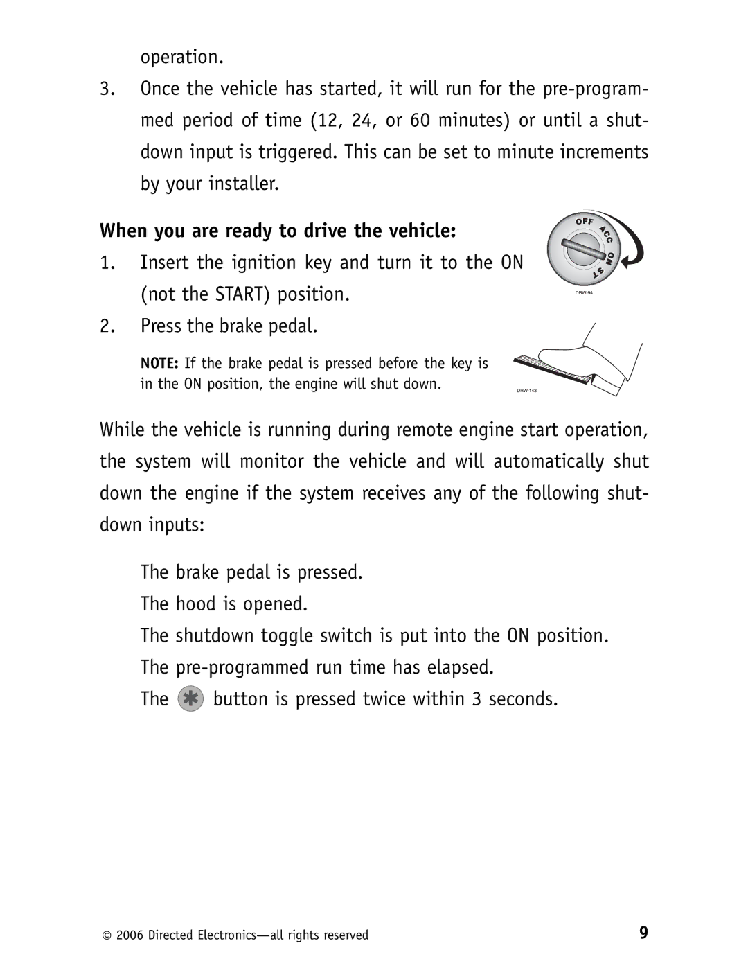 Clarion RS10 manual When you are ready to drive the vehicle 