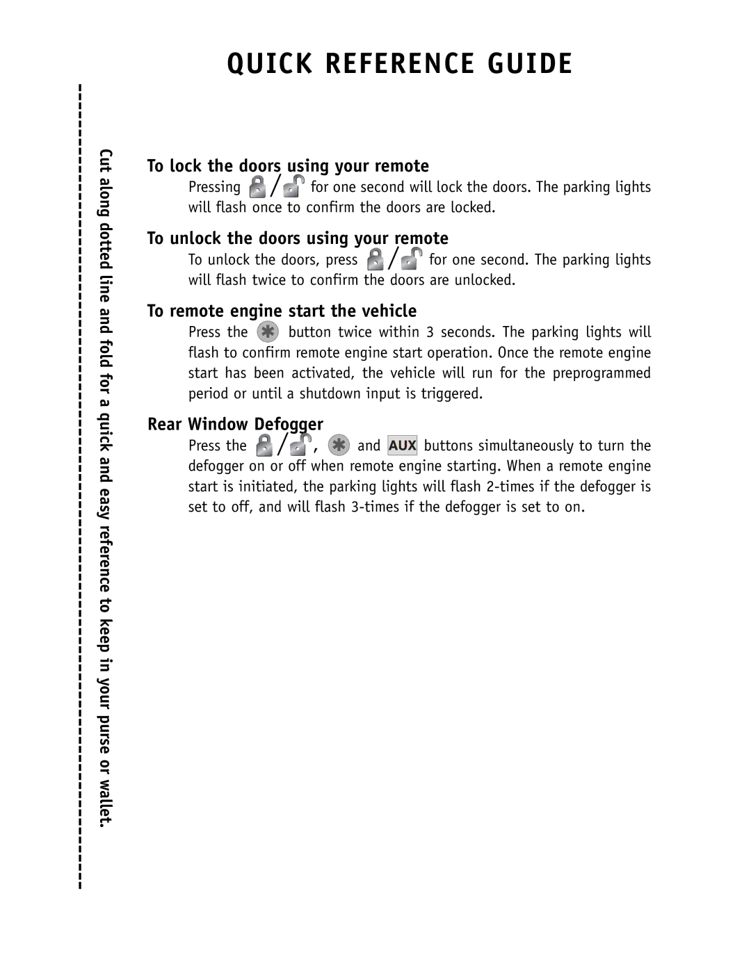 Clarion RS10 manual Quick Reference Guide 