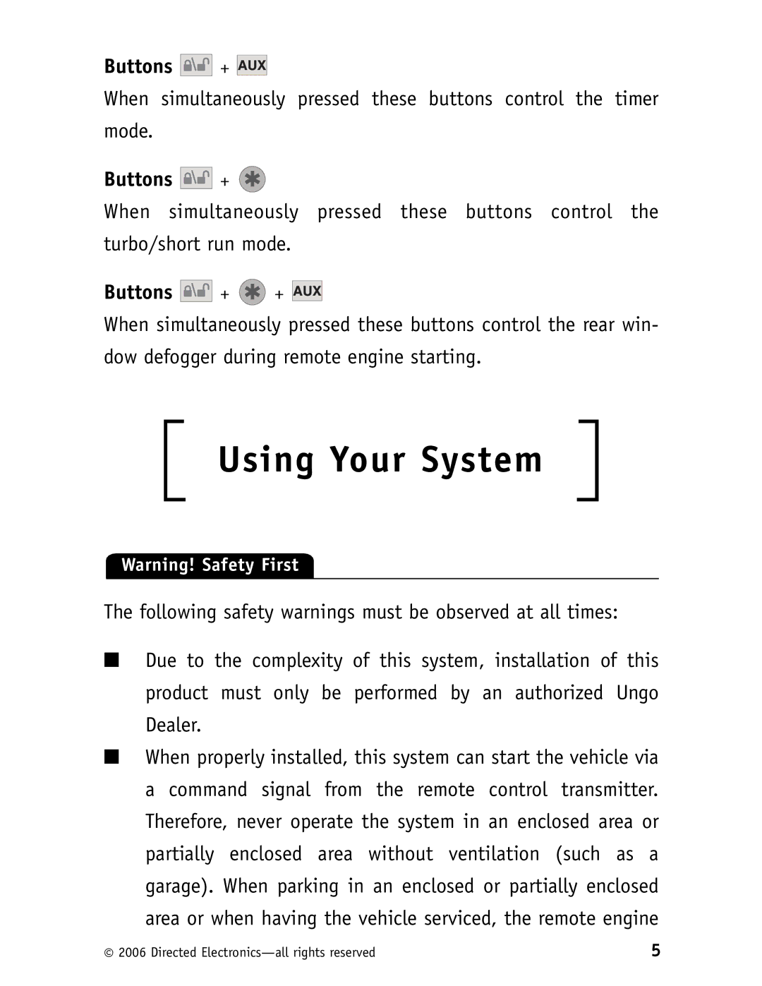 Clarion RS10 manual Using Your System, Buttons + + 