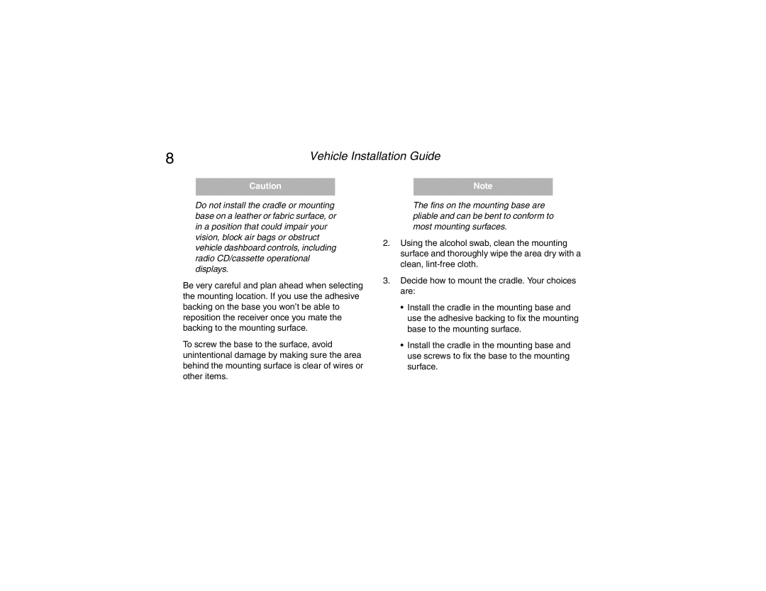 Clarion Sattelite Radio manual Vehicle Installation Guide 