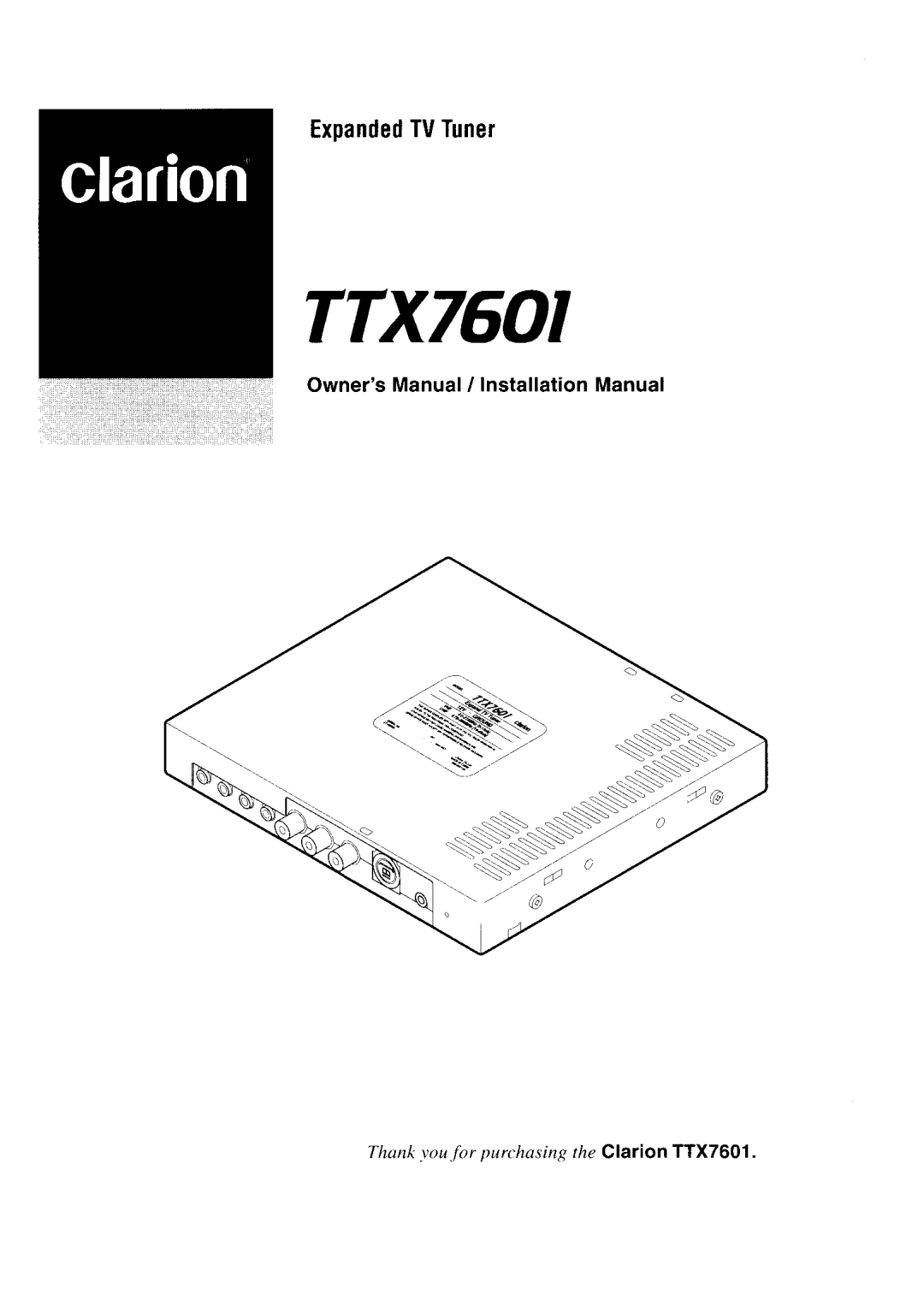 Clarion TTX7601 manual 