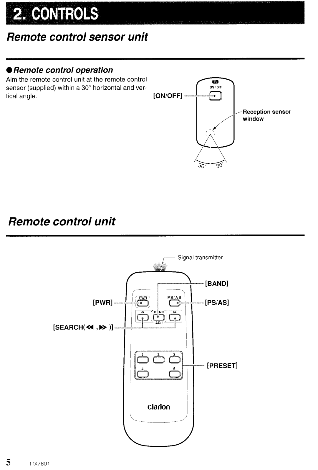Clarion TTX7601 manual 