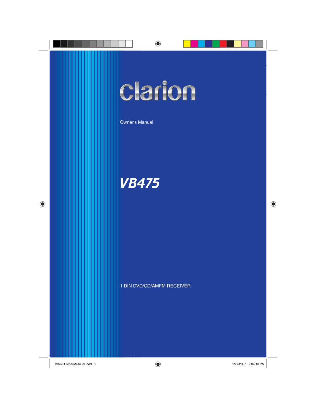 Clarion VB475 owner manual 