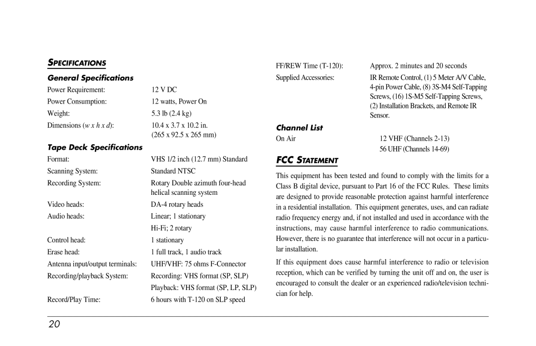 Clarion VDH910 owner manual Format 