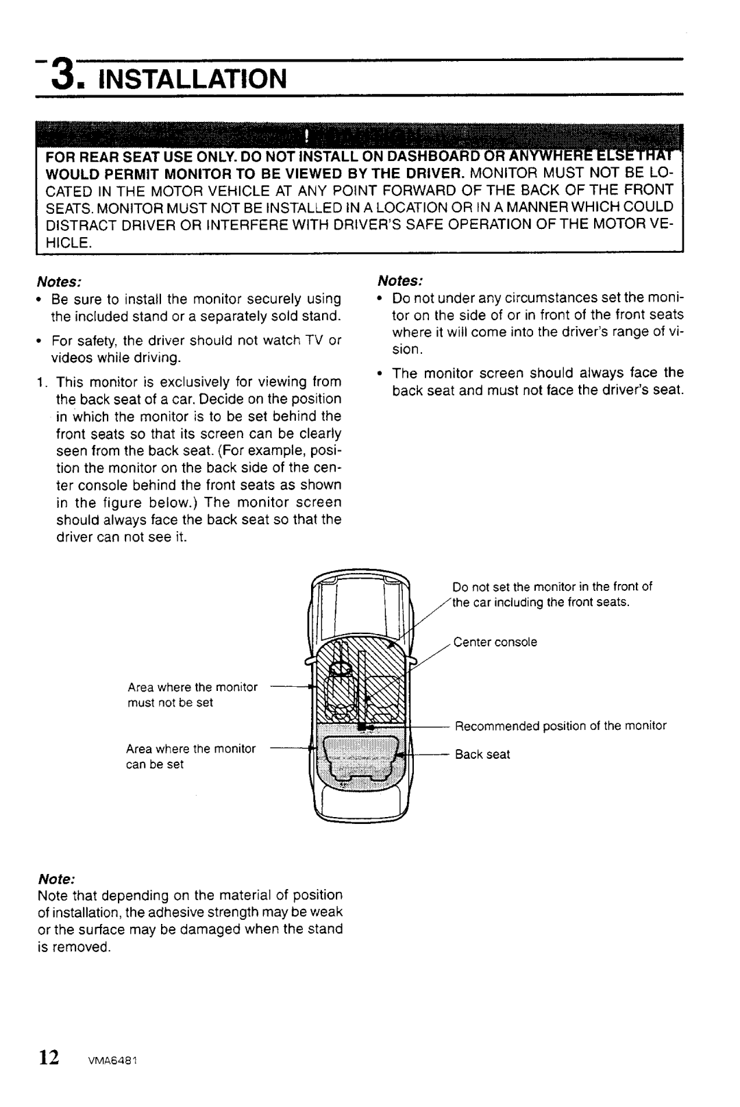 Clarion VMA6481 manual 