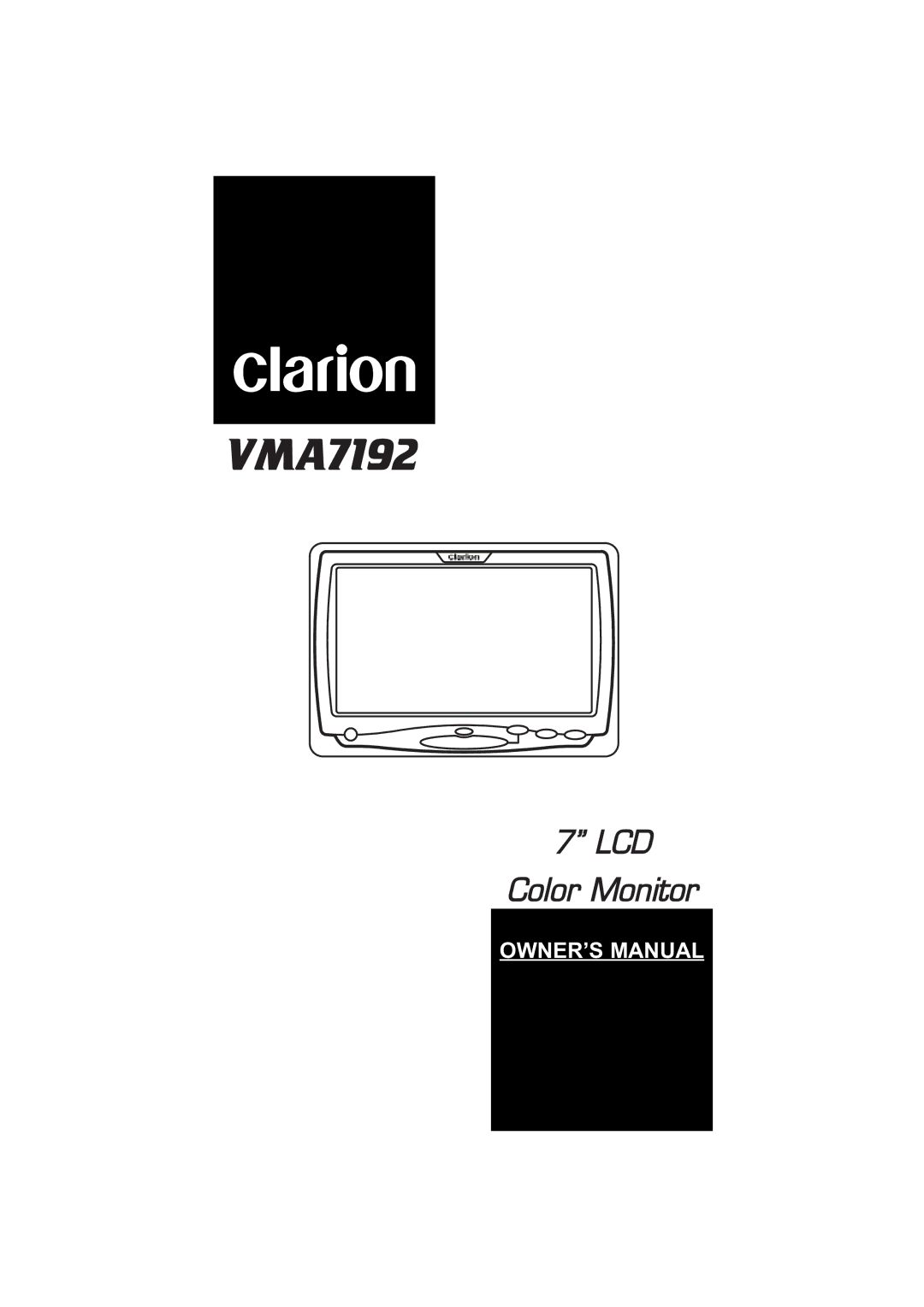 Clarion VMA7192 owner manual 