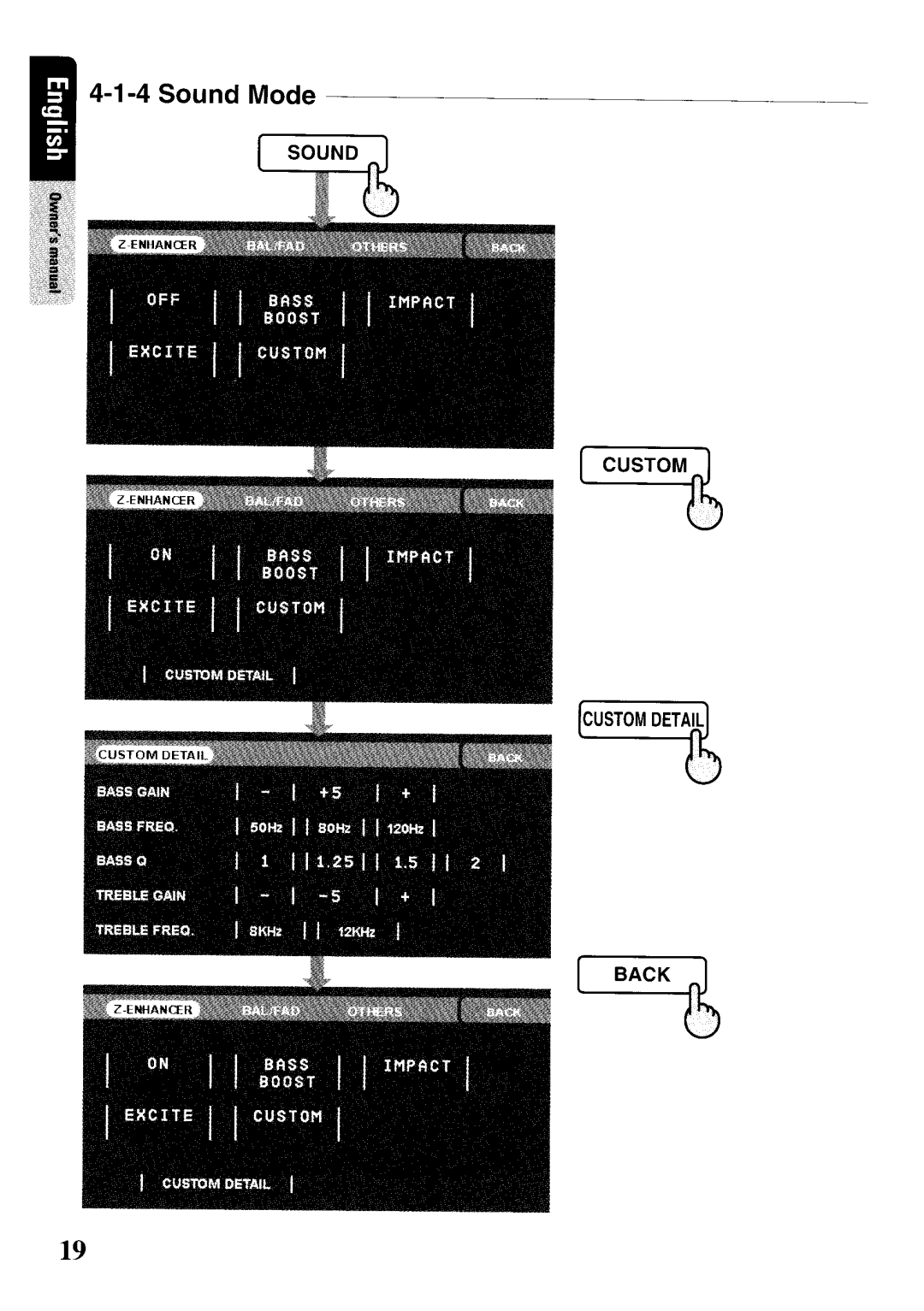 Clarion VRX575USB owner manual Sound Mode 