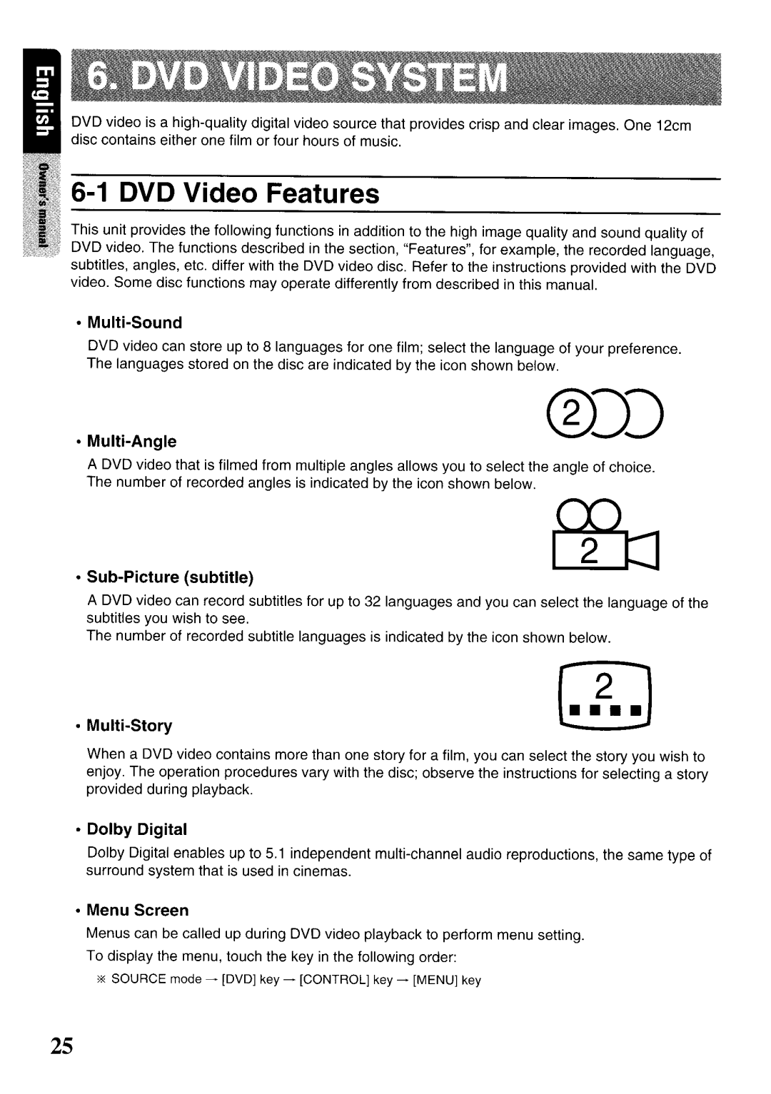 Clarion VRX575USB owner manual DVD Video Features, Multi-Sound 