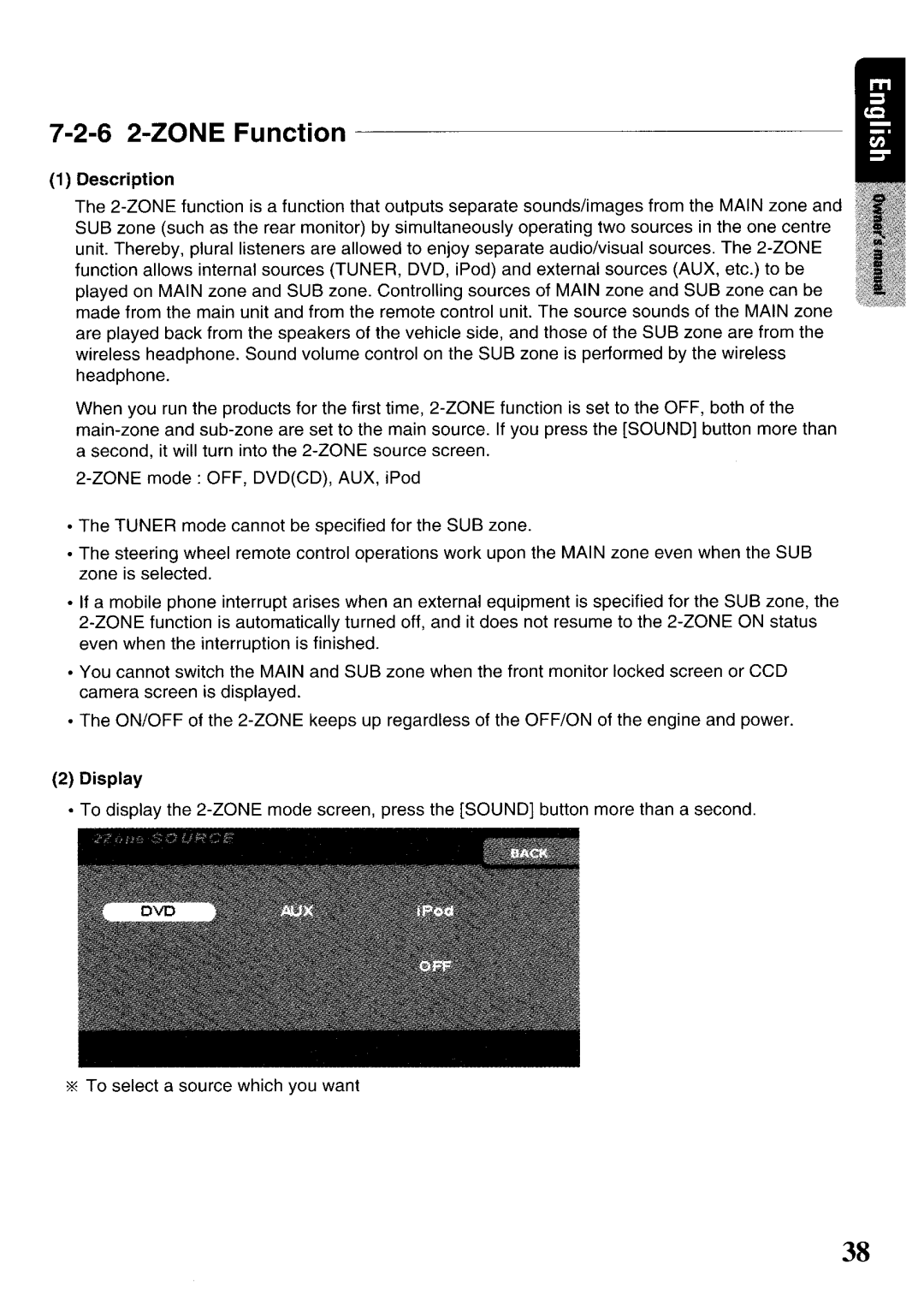 Clarion VRX575USB owner manual Description, Display 