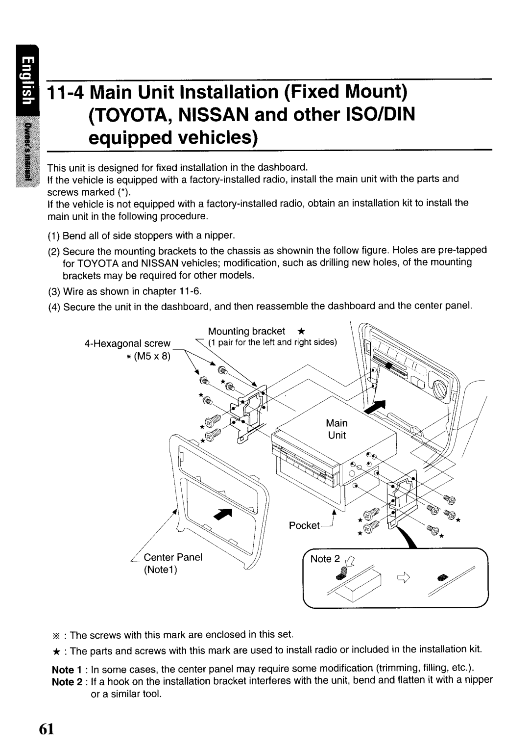 Clarion VRX575USB owner manual M5X8~@ 