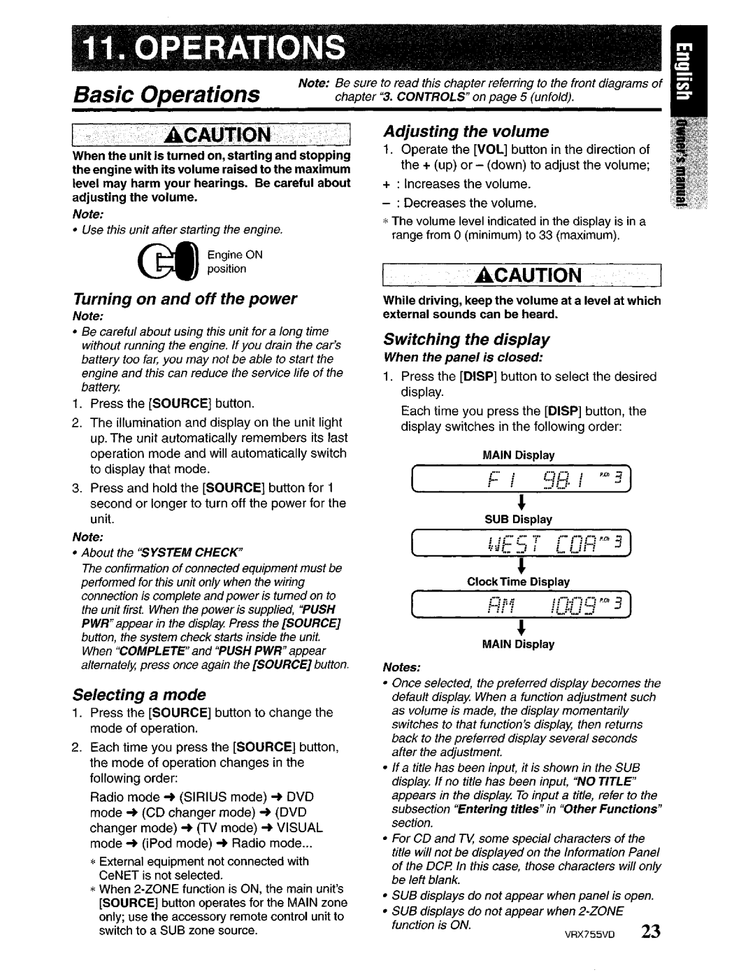 Clarion VRX755VD manual 