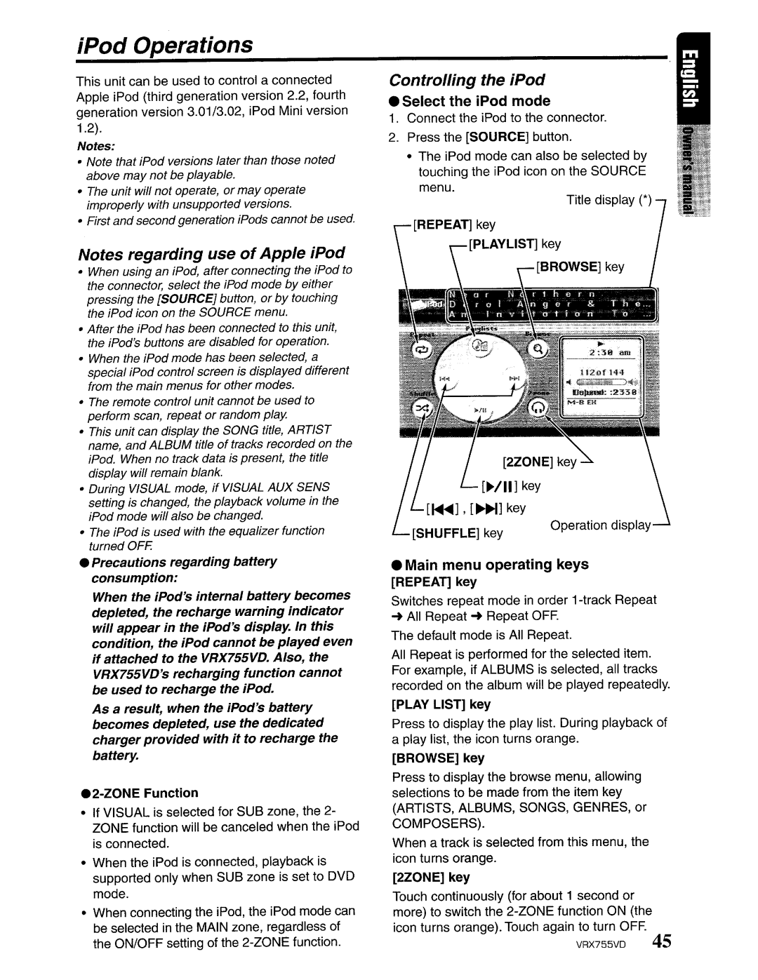 Clarion VRX755VD manual 