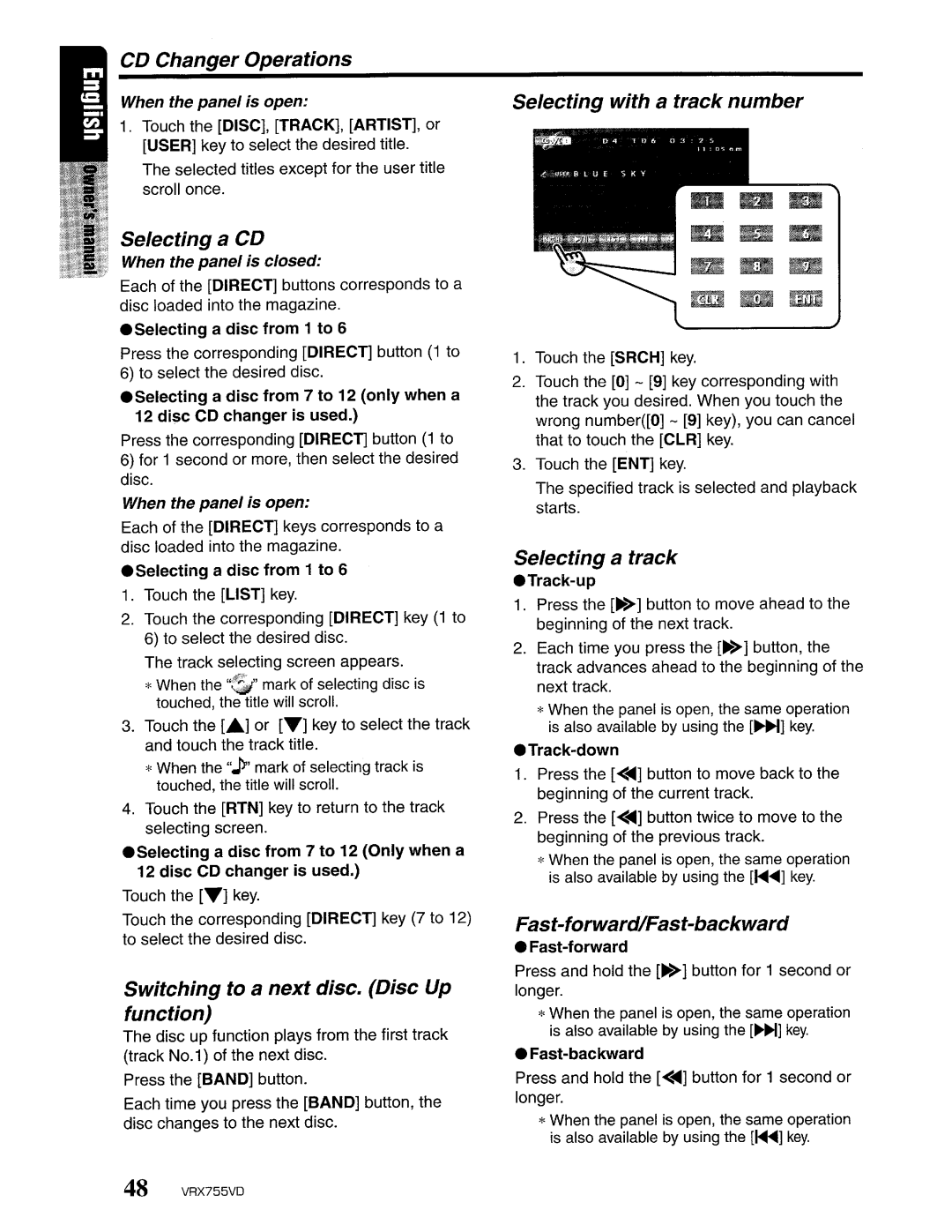 Clarion VRX755VD manual 