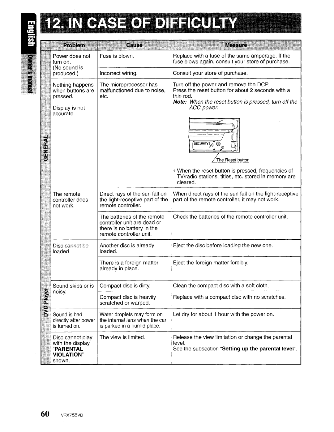 Clarion VRX755VD manual 