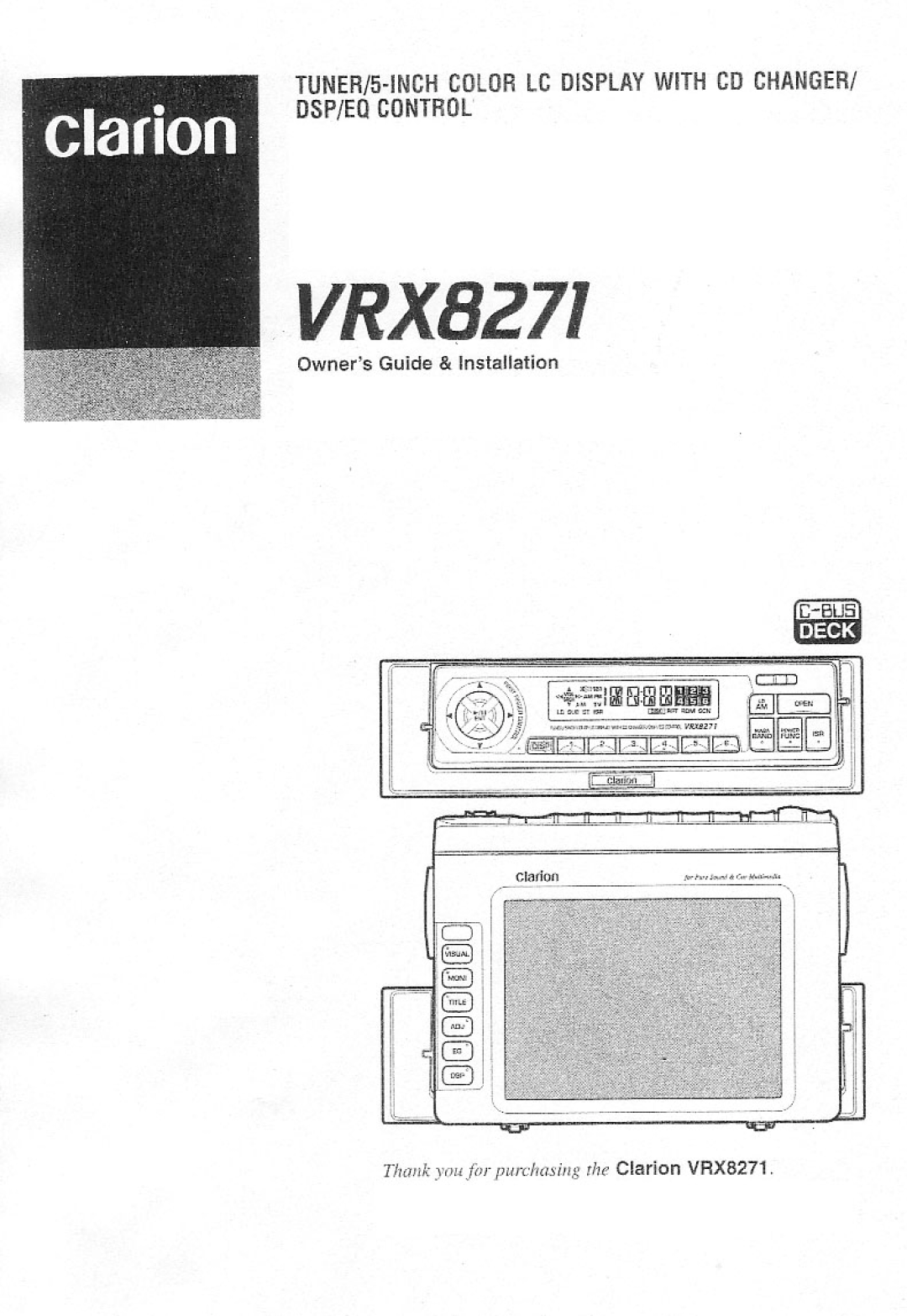 Clarion VRX8271 manual 