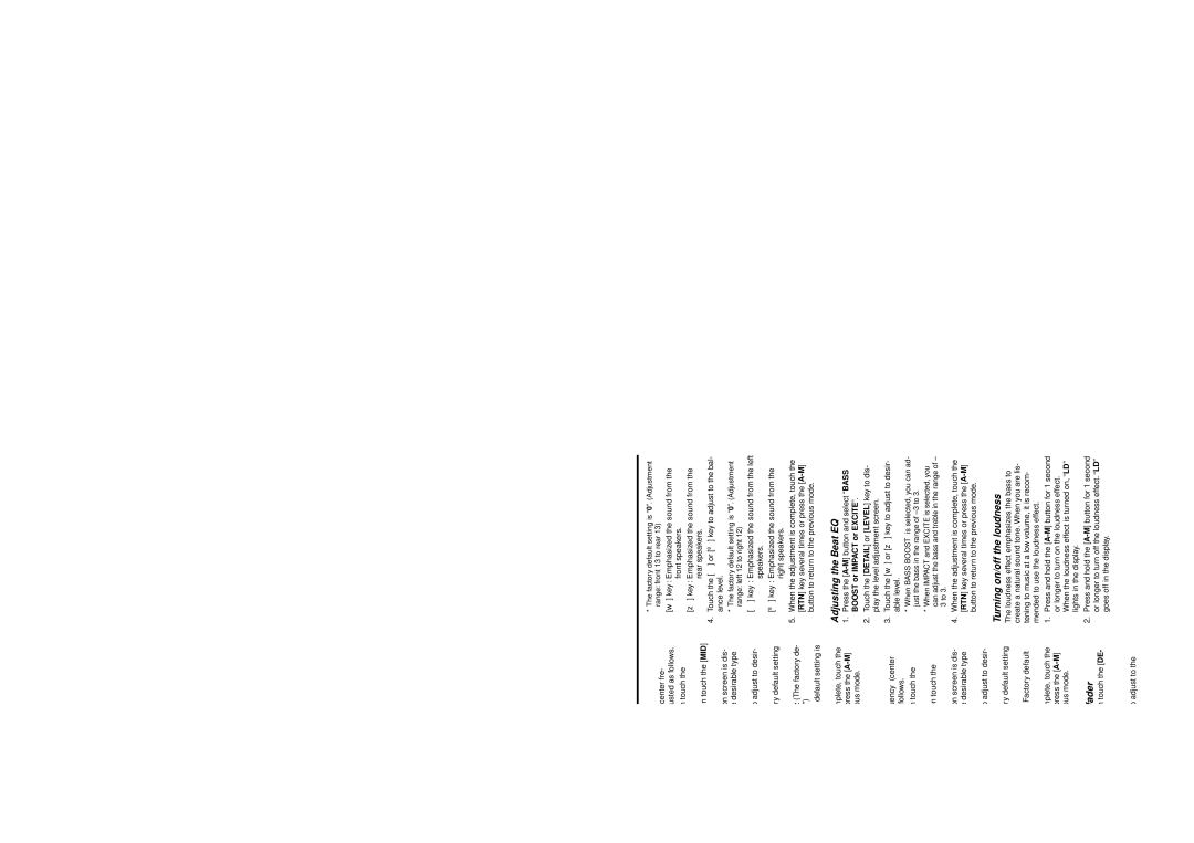 Clarion VRX925VD owner manual Basic Operations Adjusting the MID, Adjusting the Treble, Adjusting the balance/fader 