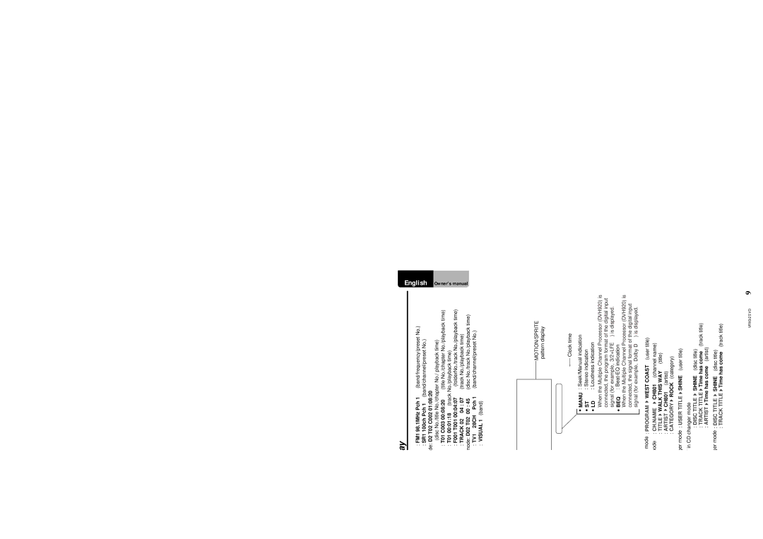 Clarion VRX925VD owner manual Color LCD Display 