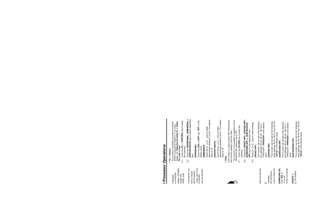 Clarion VRX925VD owner manual Multiple Channel Processor Operations, MCP control function 