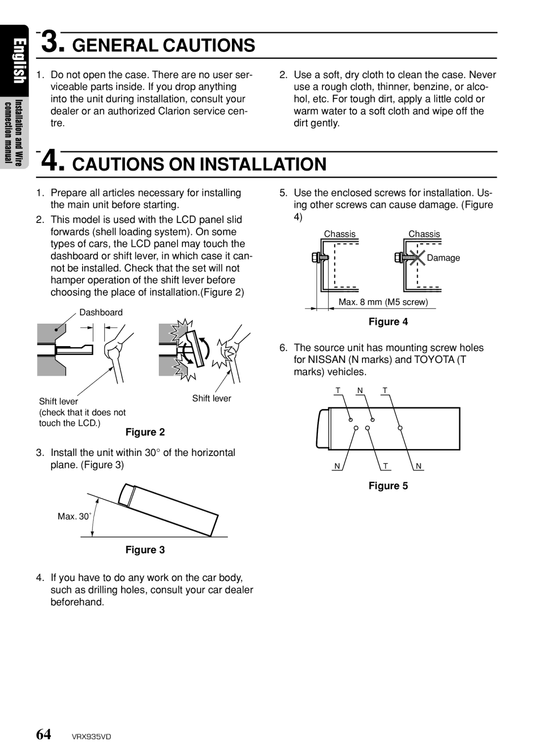 Clarion VRX935VD owner manual General Cautions, Do not open the case. There are no user ser 