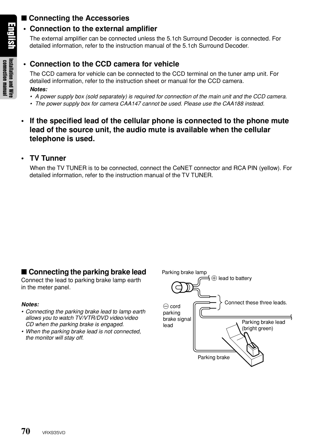 Clarion VRX935VD owner manual CD when the parking brake is engaged 