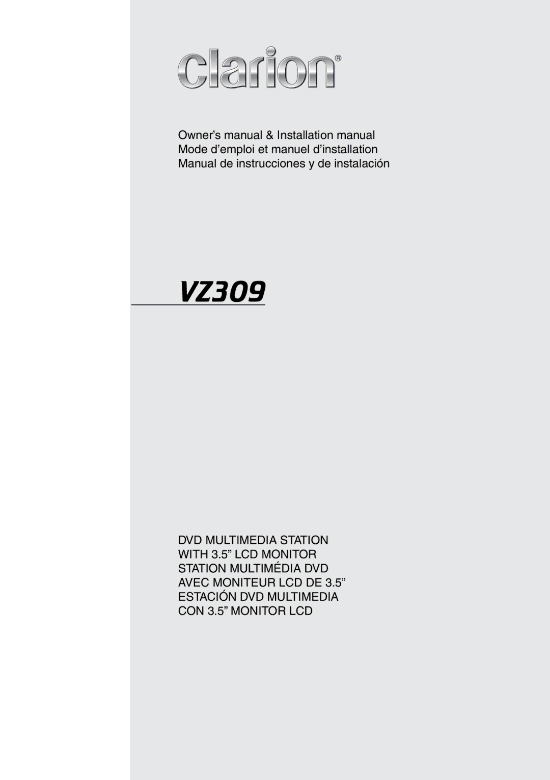 Clarion VZ309 owner manual 