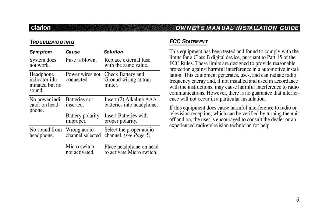 Clarion WH200 owner manual Channel. see 