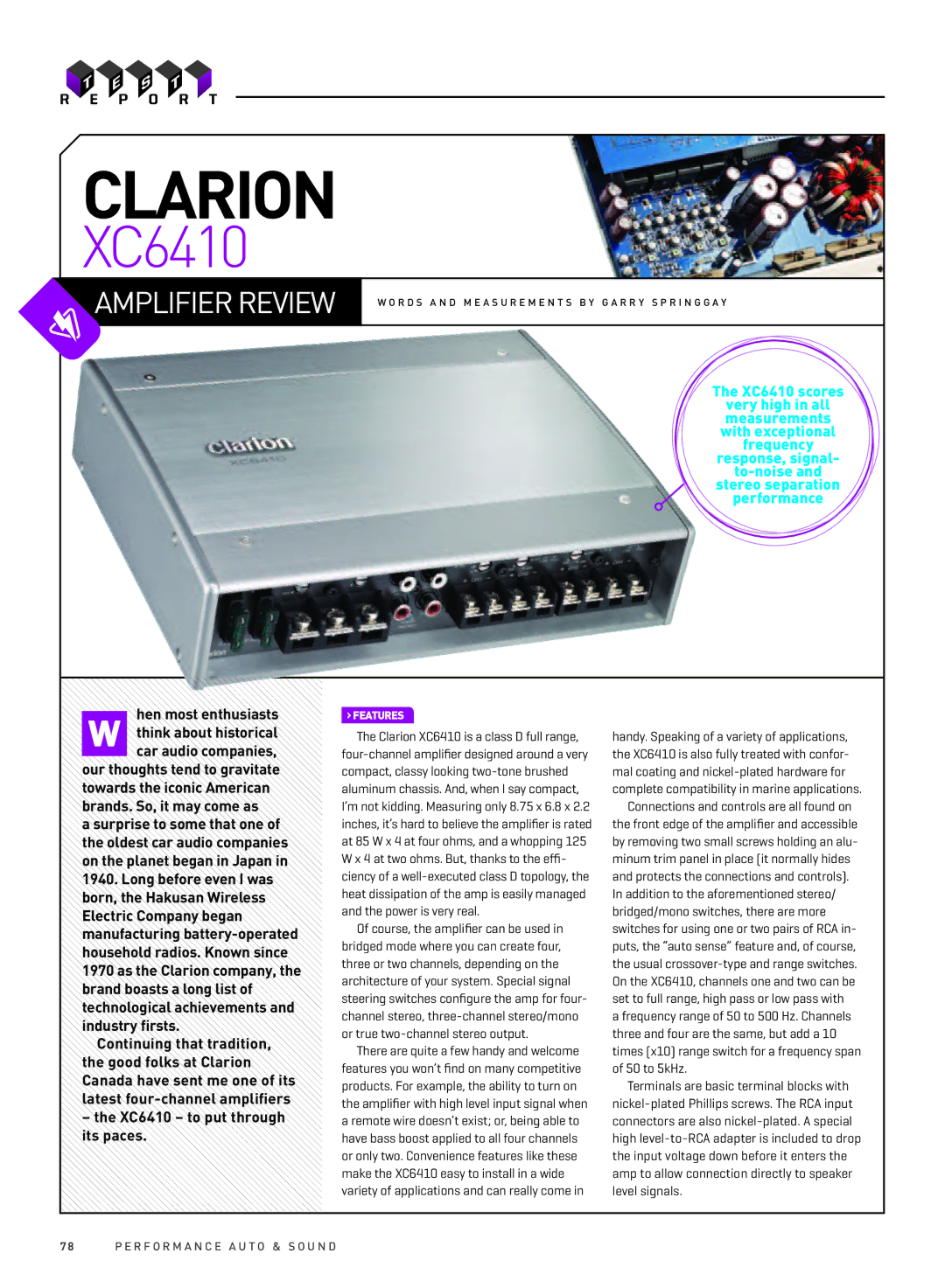 Clarion XC6410 manual Clarion, ›Features 