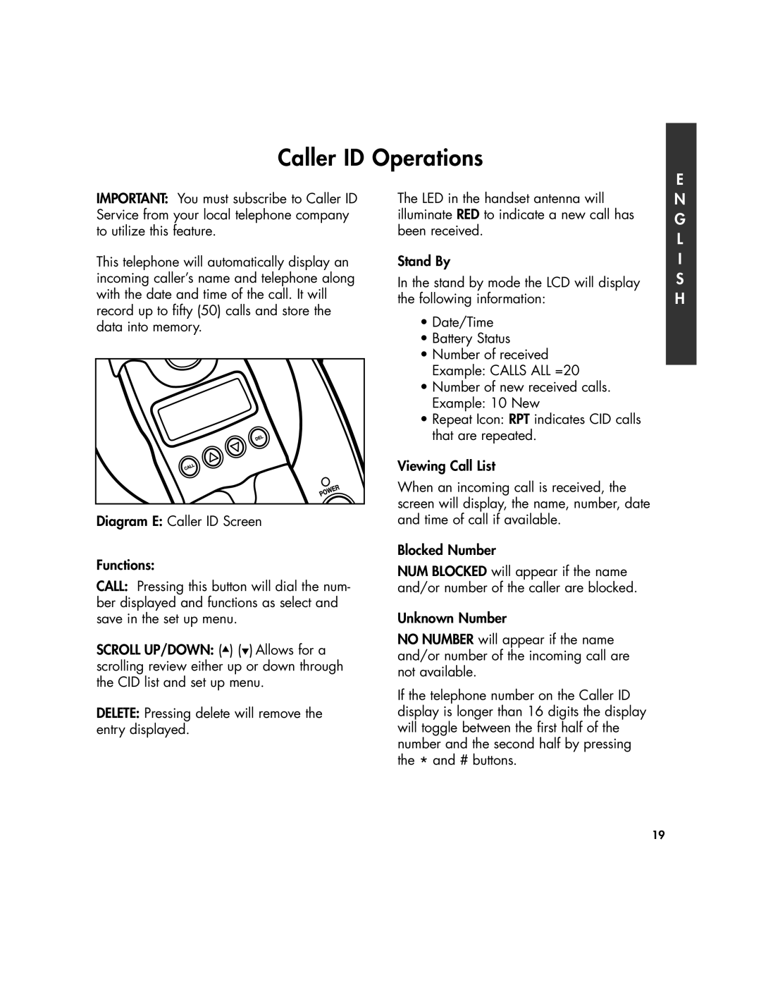 Clarity 430 manual Caller ID Operations 