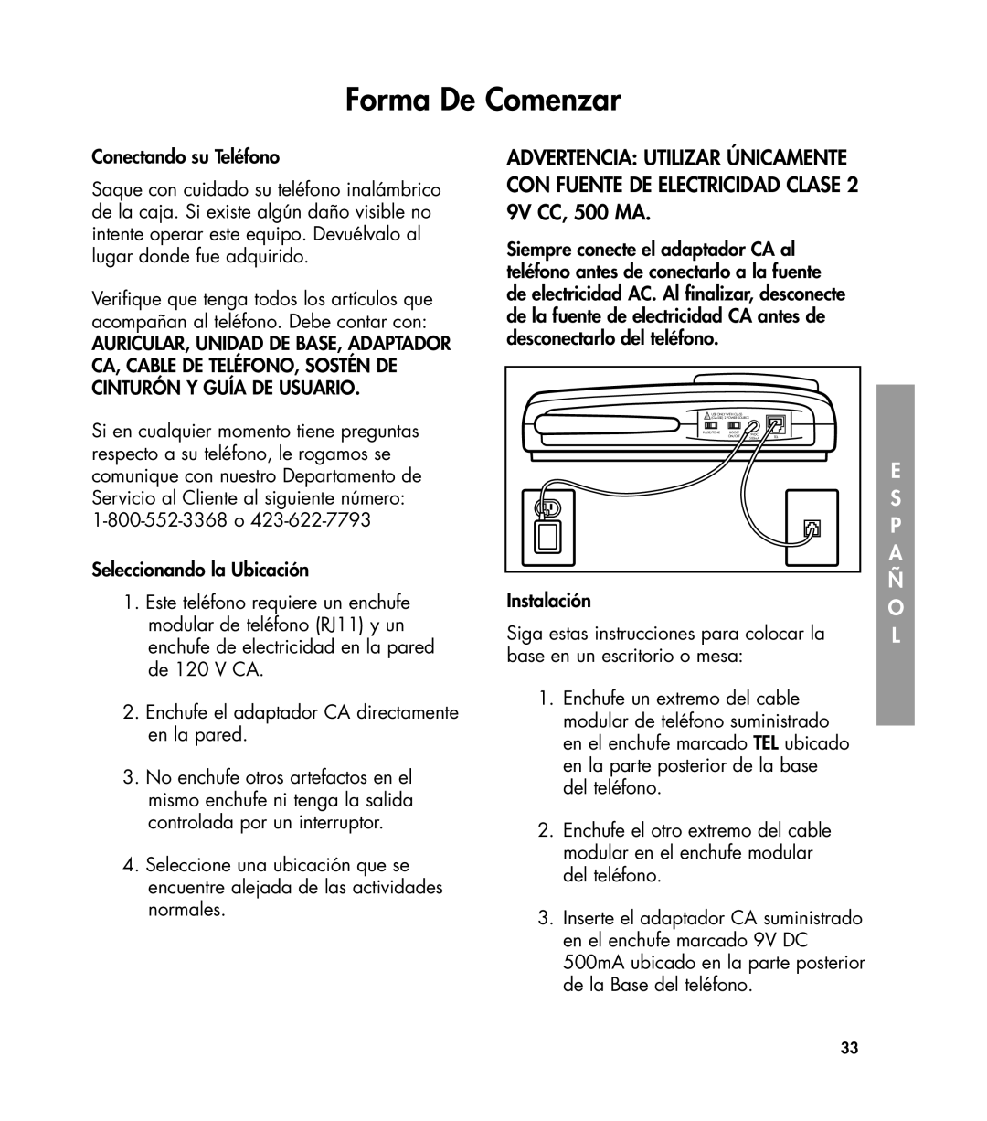 Clarity 435 manual Instalación Siga estas instrucciones para colocar la 