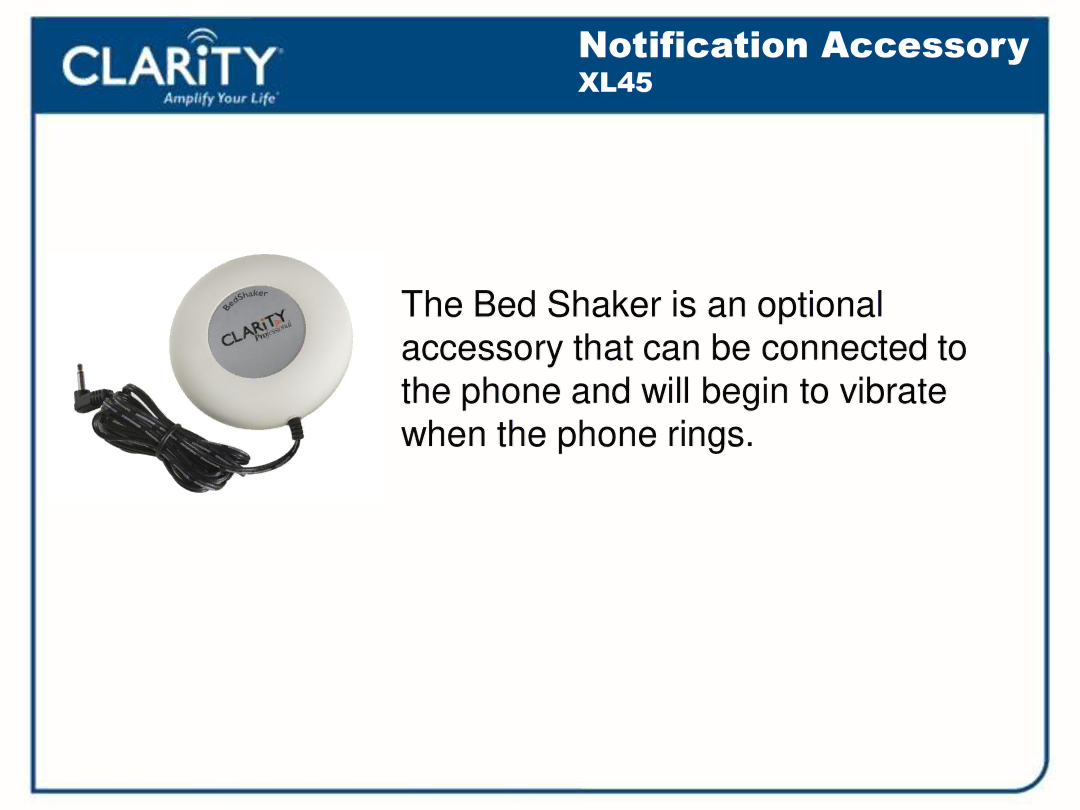 Clarity 54500001 manual Notification Accessory 