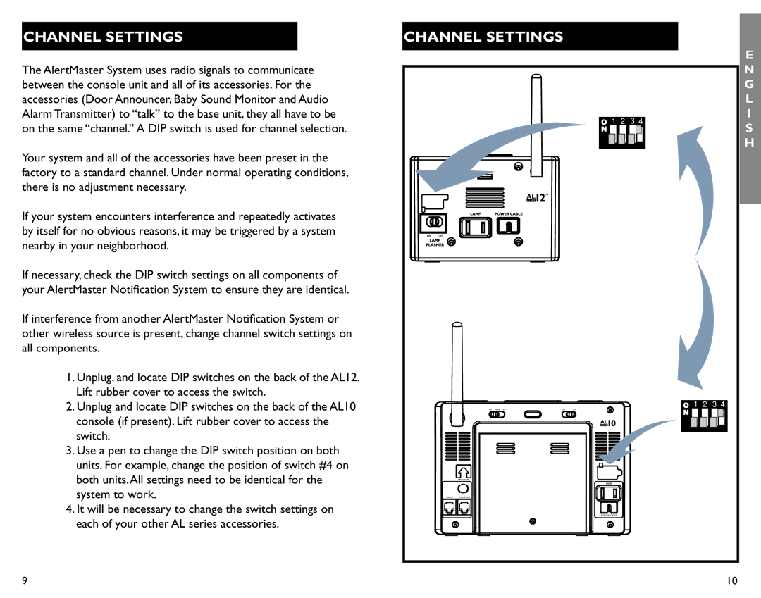 Clarity AL12 manual Channel Settings 