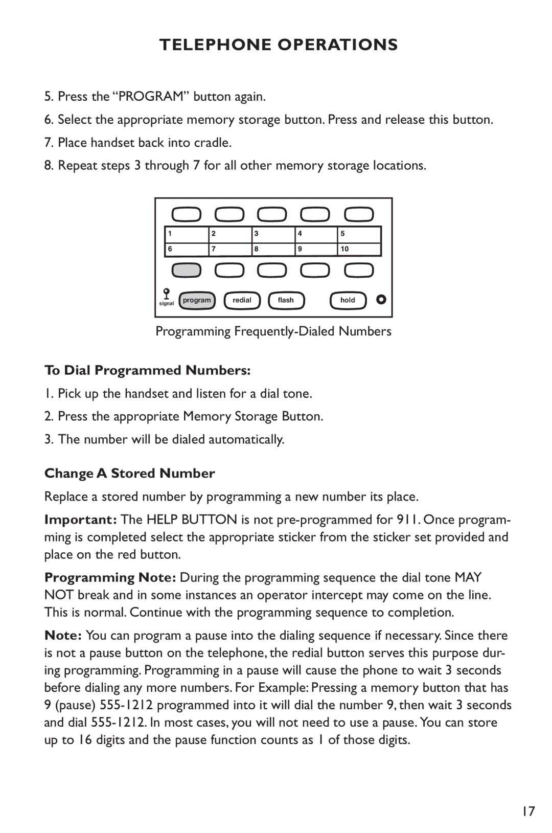 Clarity C1000 manual Programming Frequently-Dialed Numbers, To Dial Programmed Numbers, Change a Stored Number 