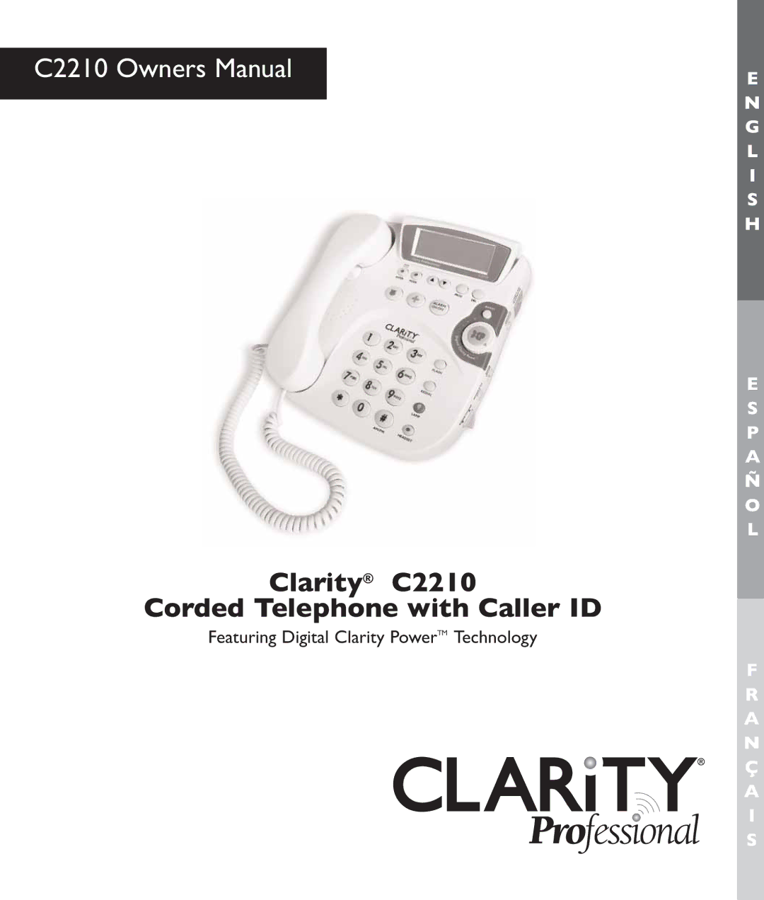 Clarity c2210 manual Clarity C2210 Corded Telephone with Caller ID 