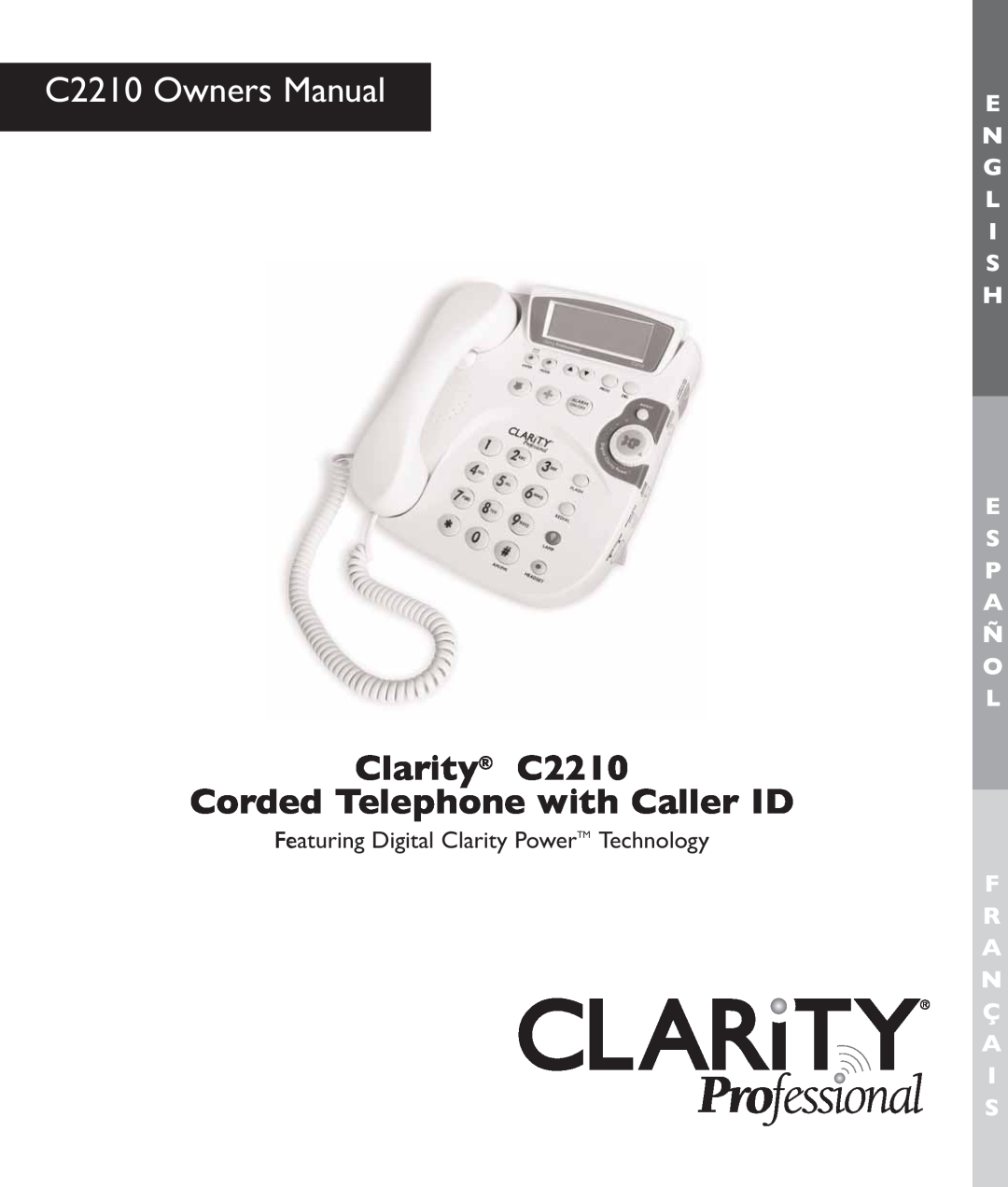 Clarity c2210 manual C2210 Owners Manual, Clarity C2210 Corded Telephone with Caller ID 