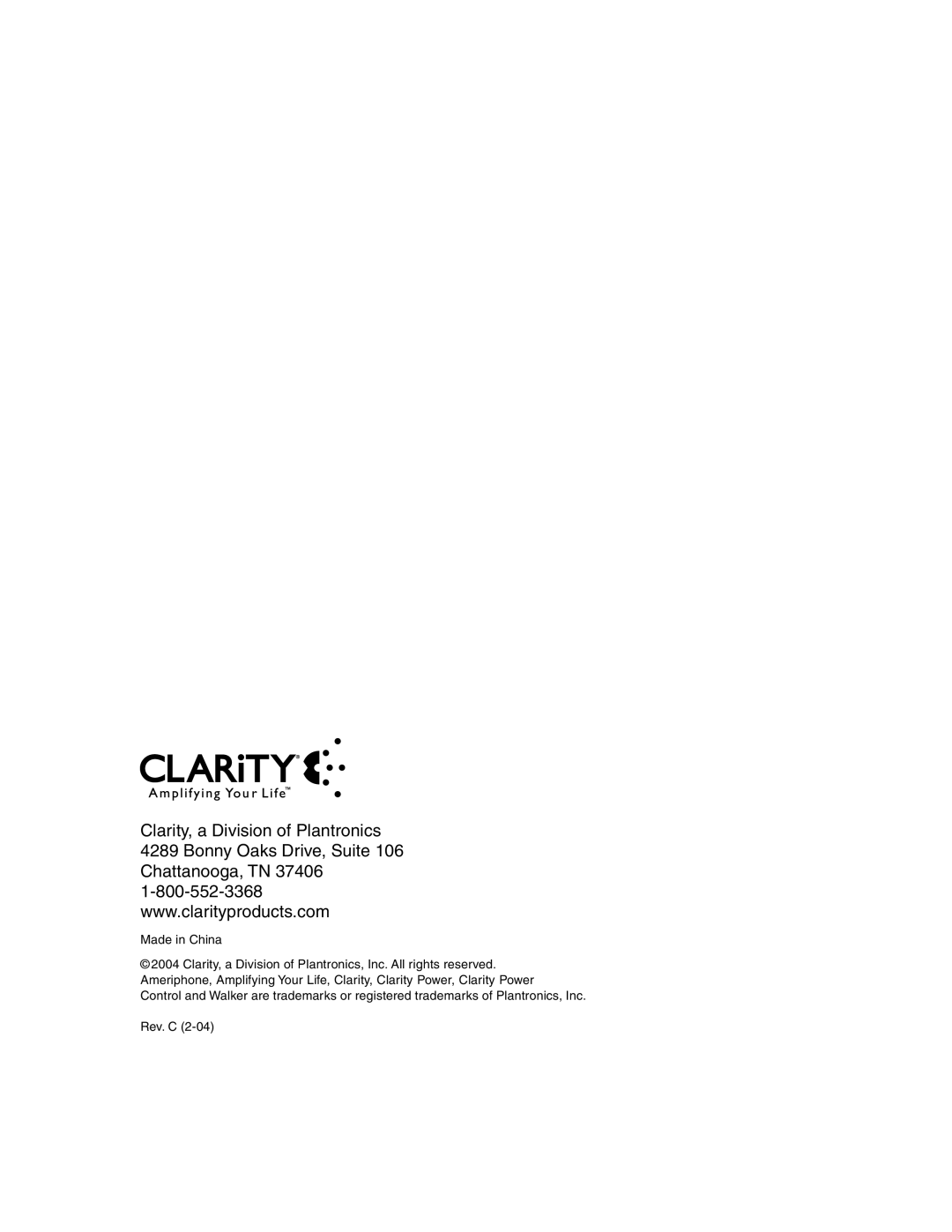 Clarity C320 manual 