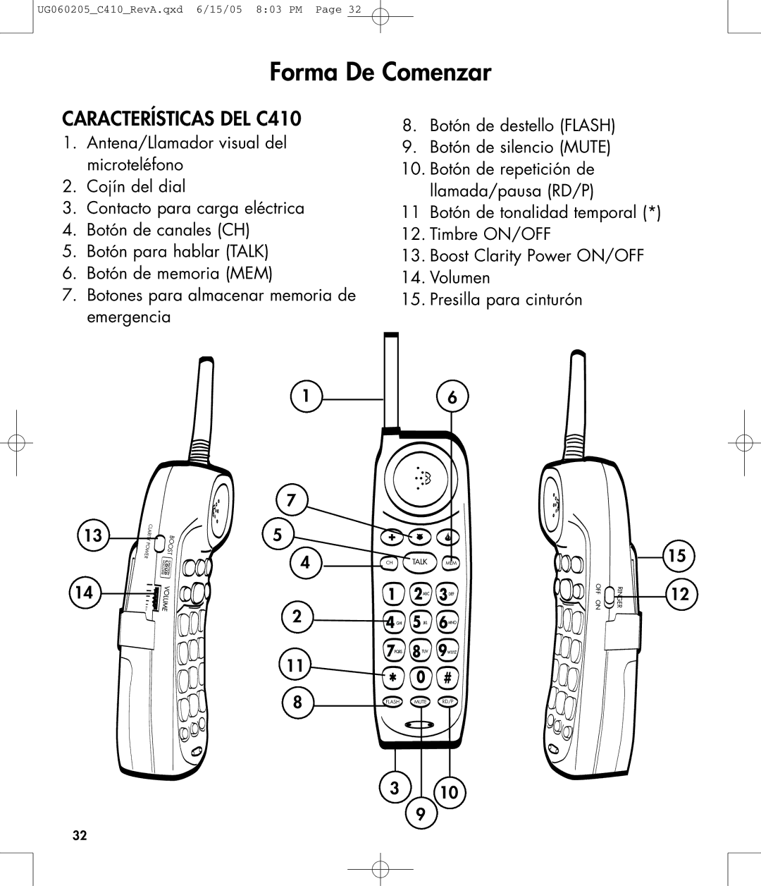 Clarity owner manual Forma De Comenzar, Características DEL C410 