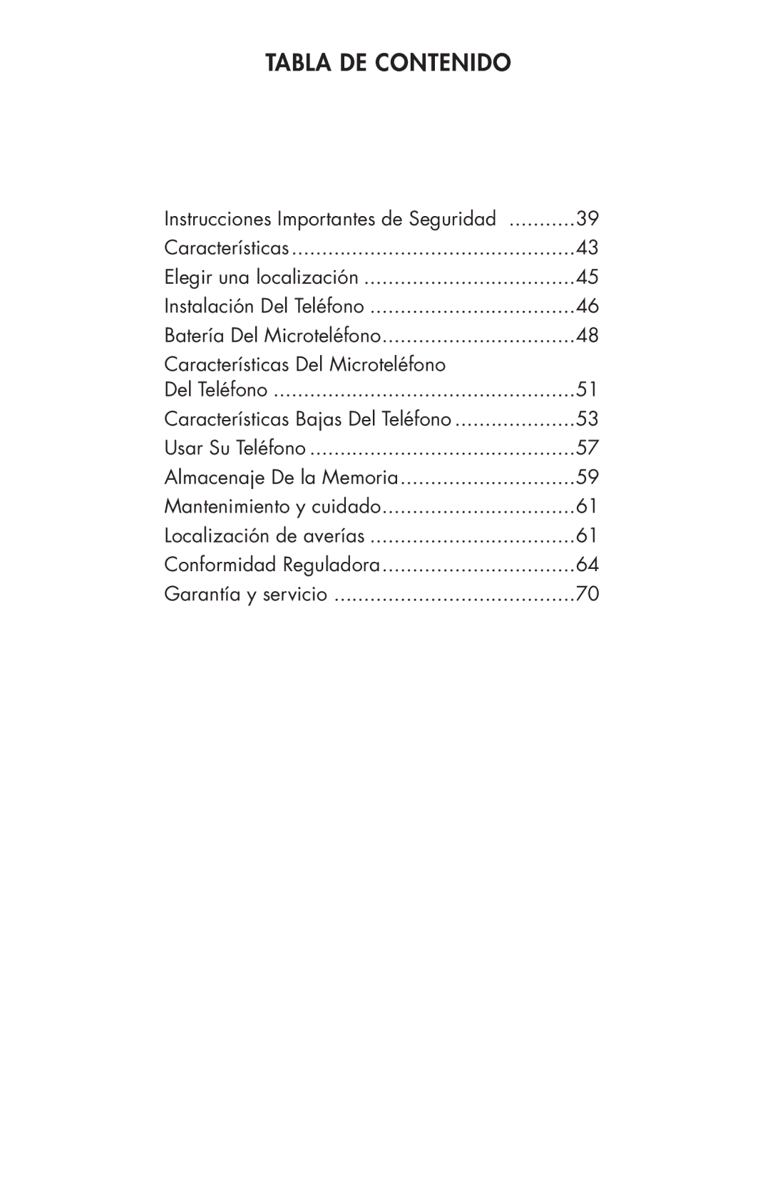 Clarity C4205 manual Tabla DE Contenido 