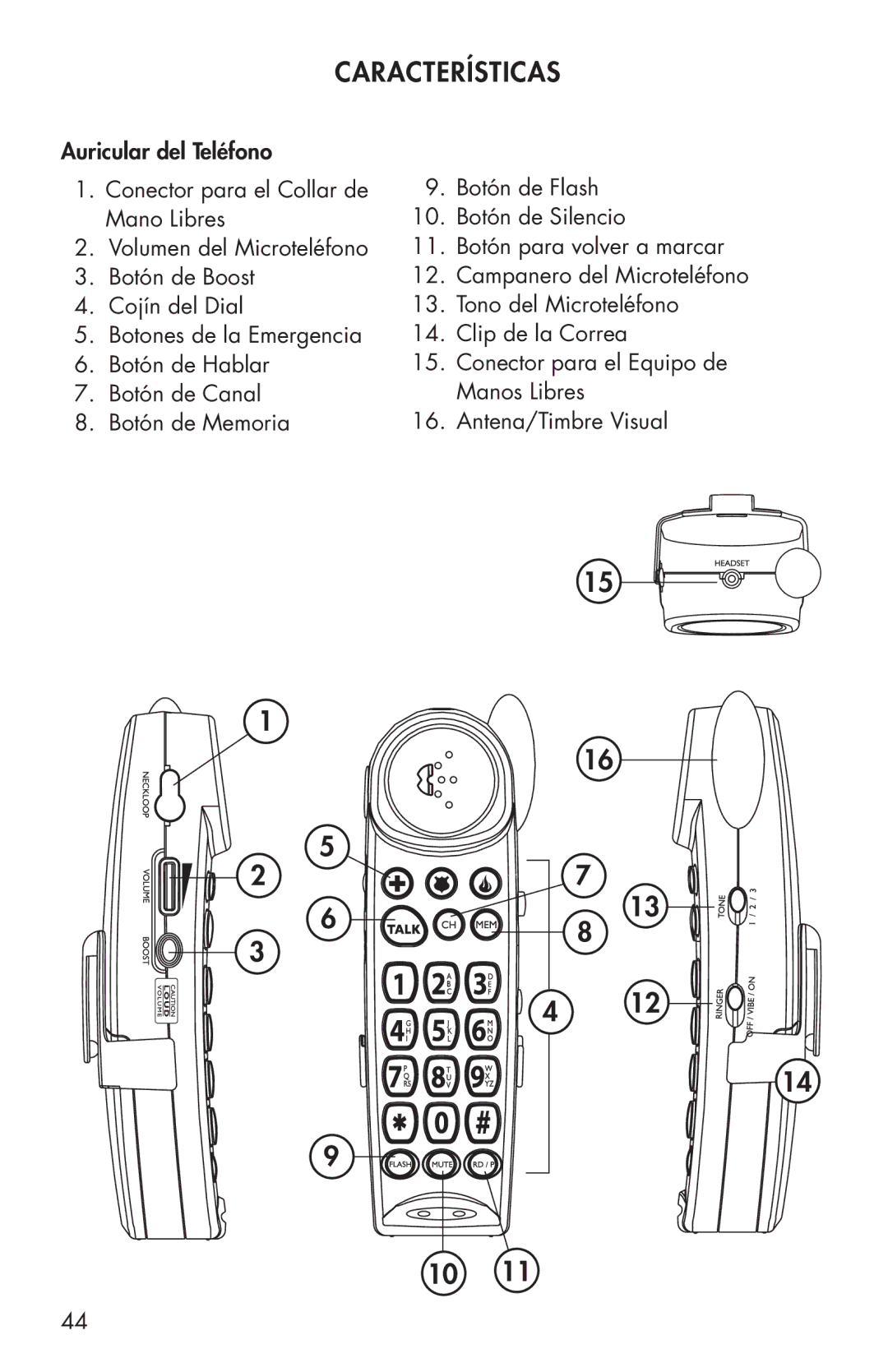 Clarity C4205 manual Características 