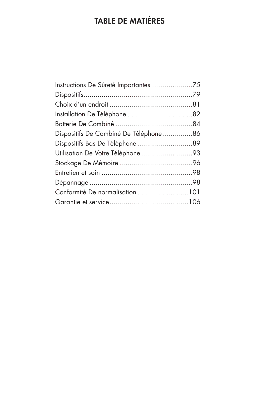 Clarity C4205 manual Table DE Matières, Choix d’un endroit 