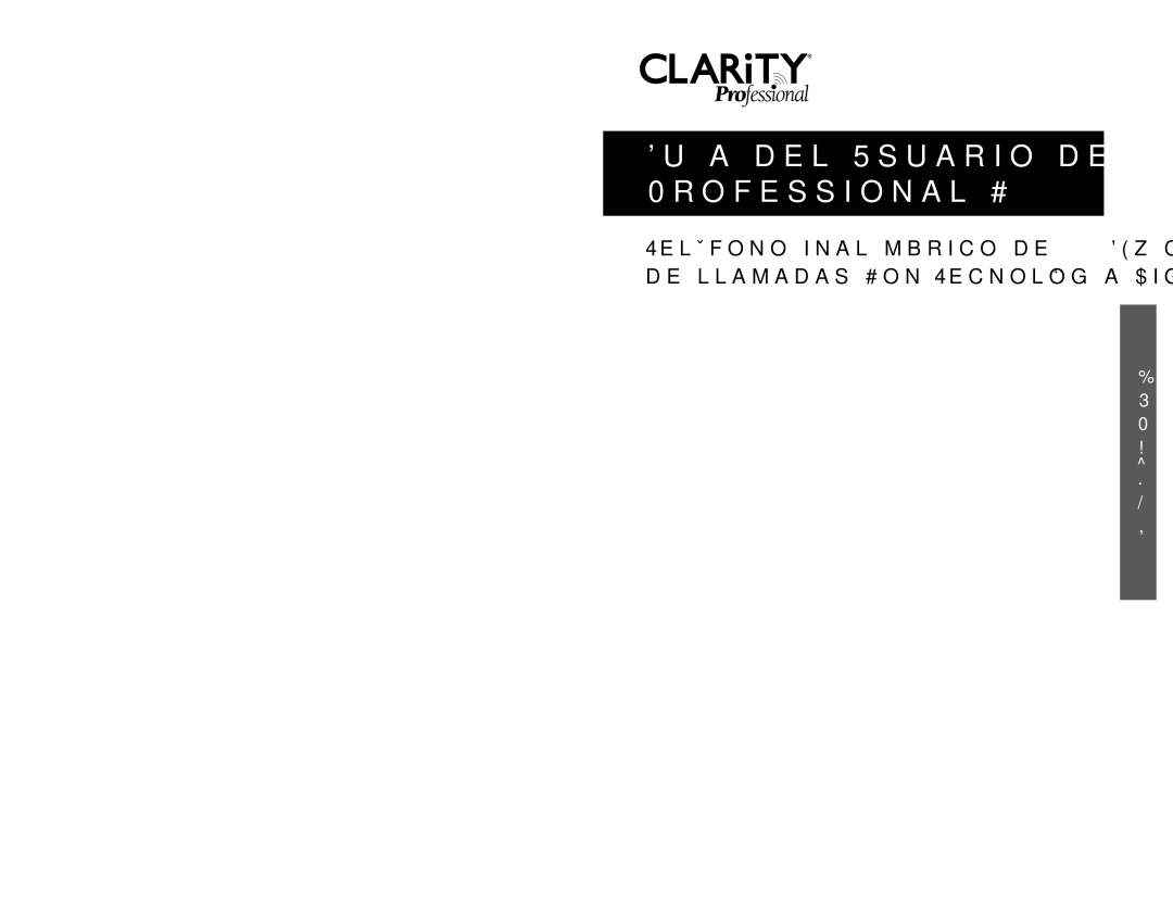 Clarity manual Guía del Usuario de Clarity Professional C4210 