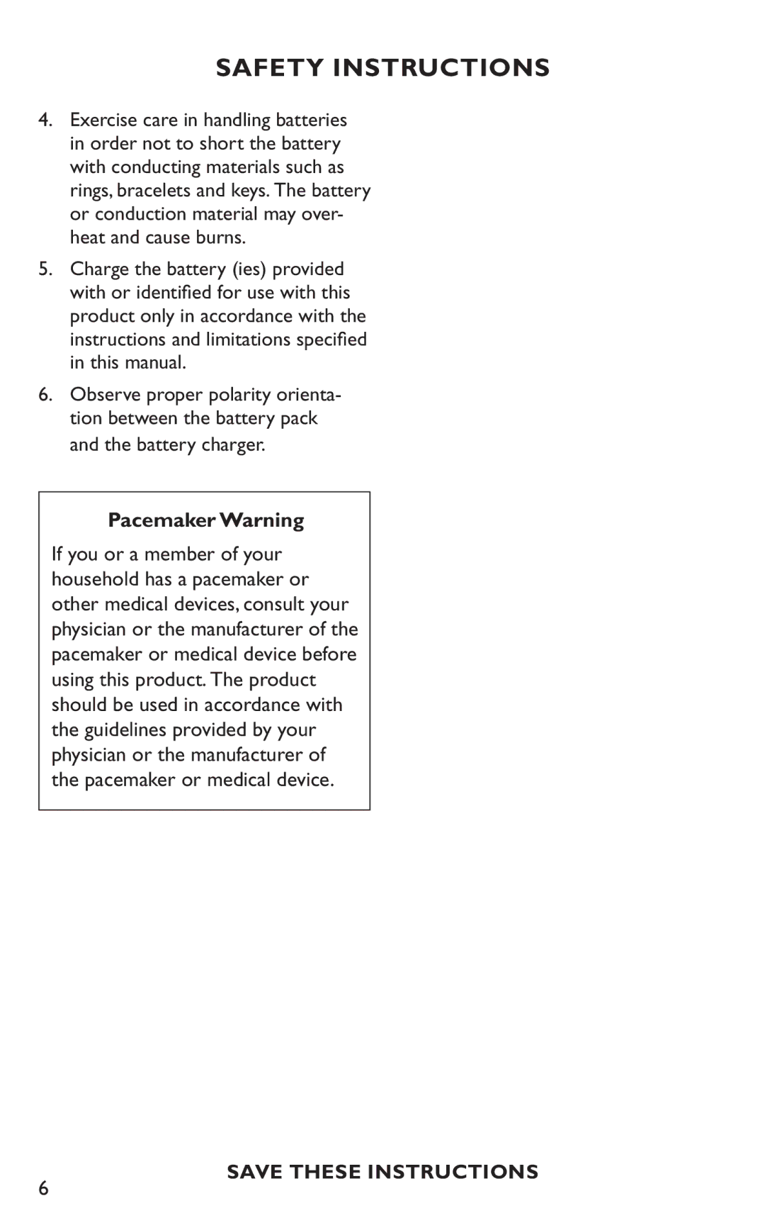 Clarity C4230HS manual Pacemaker Warning 