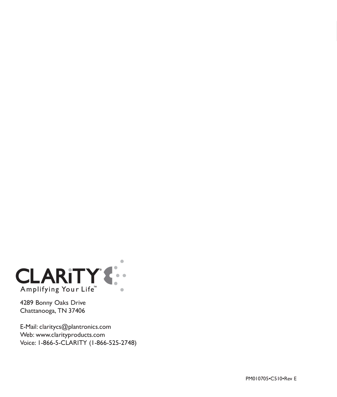 Clarity manual PM010705C510Rev E 